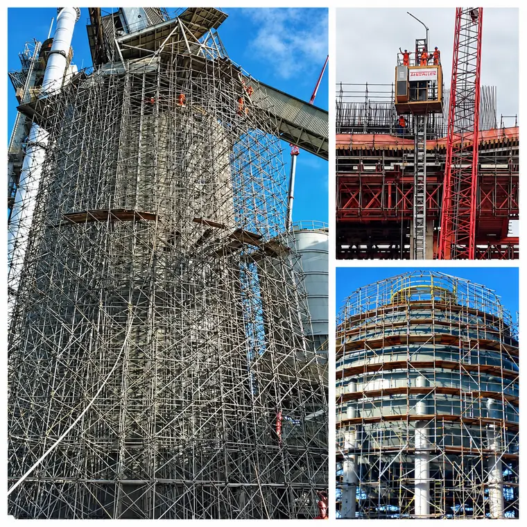 Obras de acesso e andaimes da Andaime