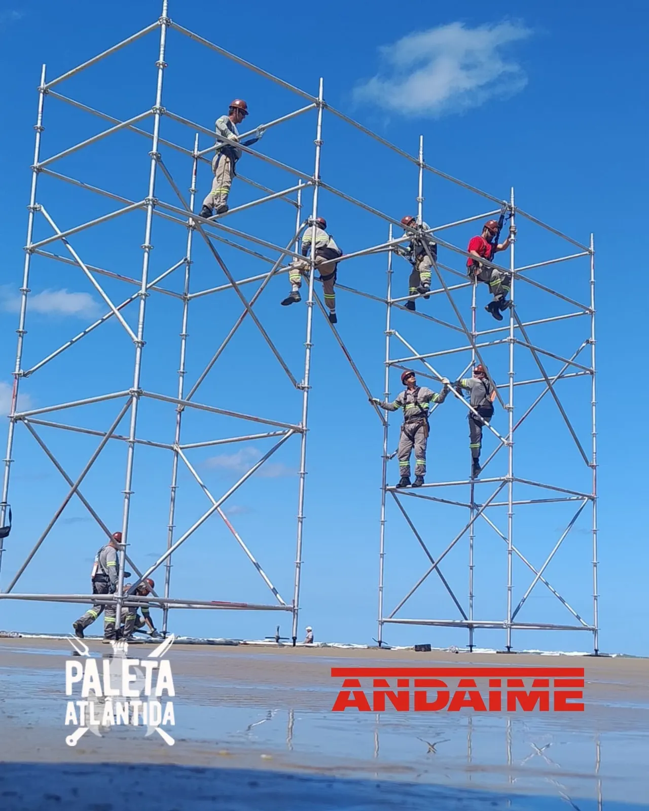 Estrutura temporaria de andaime para evento